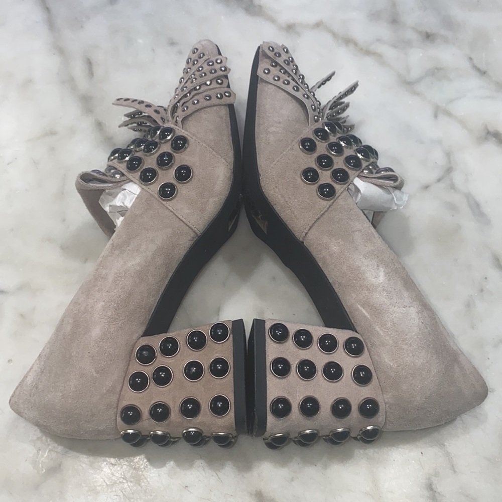 Jeffery Campbell Suede Studded Embellished Chunk Heel Mule - Picture 6 of 16